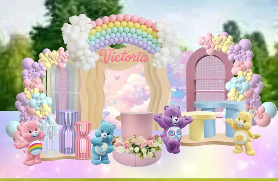 Decoración temática Ositos Cariñositos para cumpleaños infantil en Lima