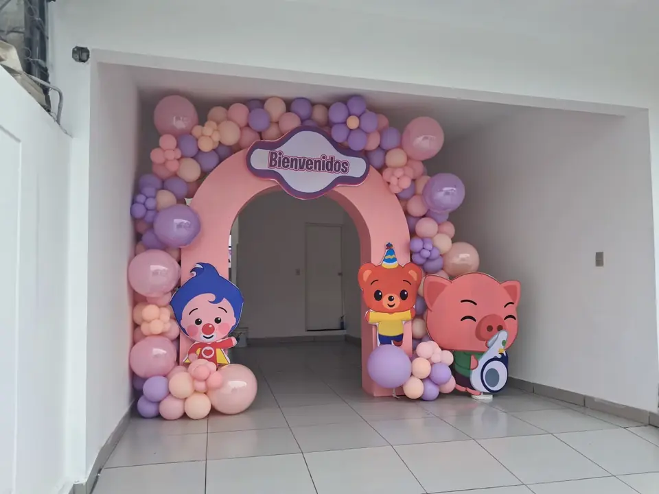Plim Plim en tonos pastel — evento infantil real en Lima